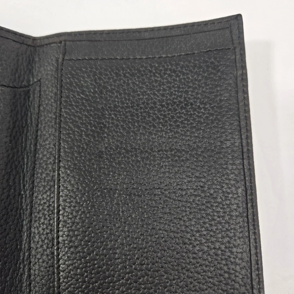 New Pfaffco Men Black Vachetta Leather Bifold Wallet with Original Dust Bag